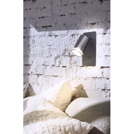 LED-seinävalaisin PARIISI 1xGU10/10W/230V + LED/6W/230V musta