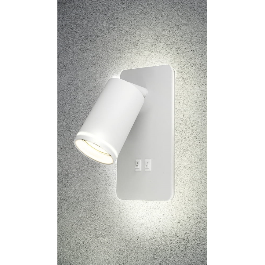 LED-seinävalaisin PARIISI 1xGU10/10W/230V + LED/6W/230V valkoinen