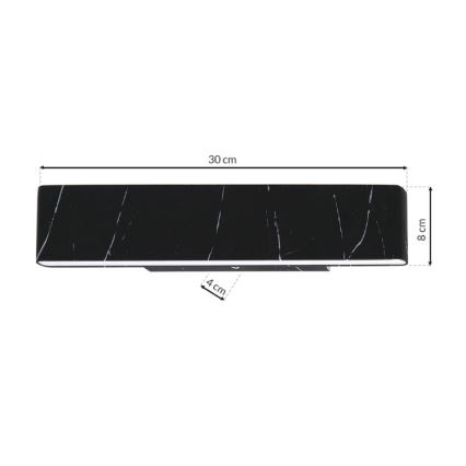 LED-seinävalaisin PIERCE LED/12W/230V 30 cm musta