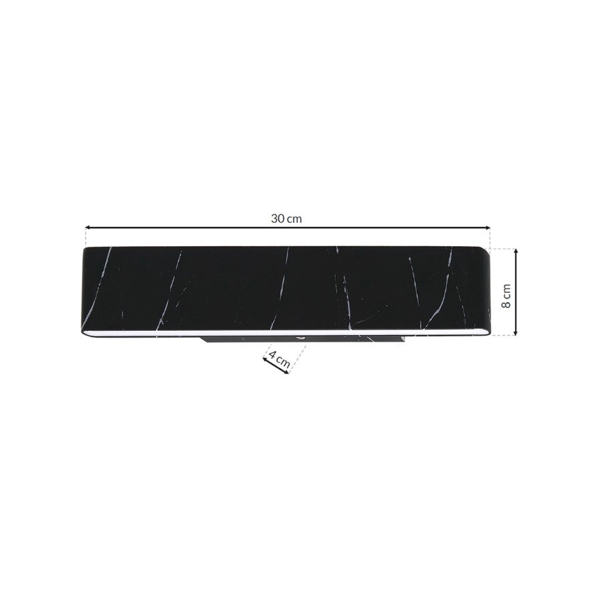 LED-seinävalaisin PIERCE LED/12W/230V 30 cm musta