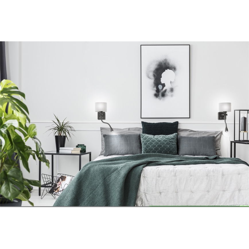 LED-seinävalaisin POLO 1xE27/40W+LED/2W 230V musta