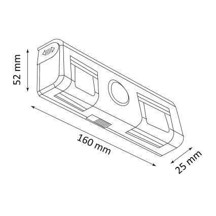 LED Seinävalaisin sensorilla LED/3xAA/4,5V