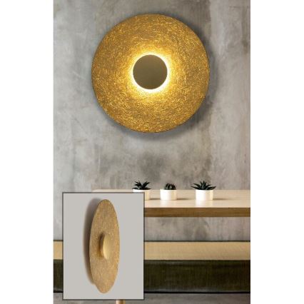 LED-seinävalaisin SOLE LED/16W/230V halkaisija 65 cm kulta