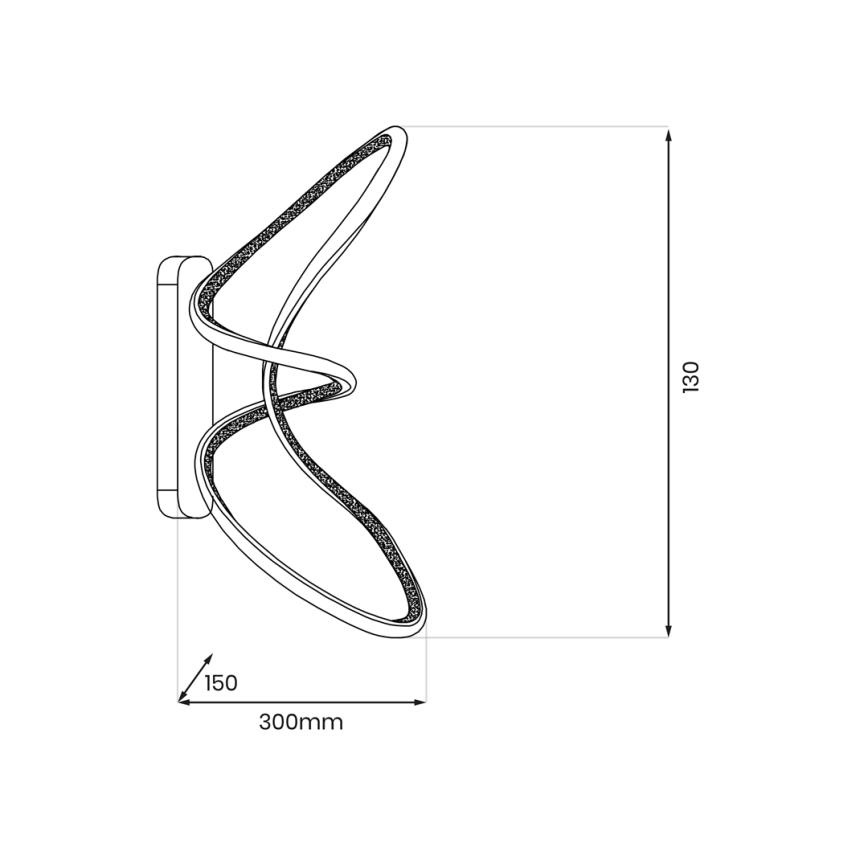 LED-seinävalaisin TESORO LED/15W/230V musta