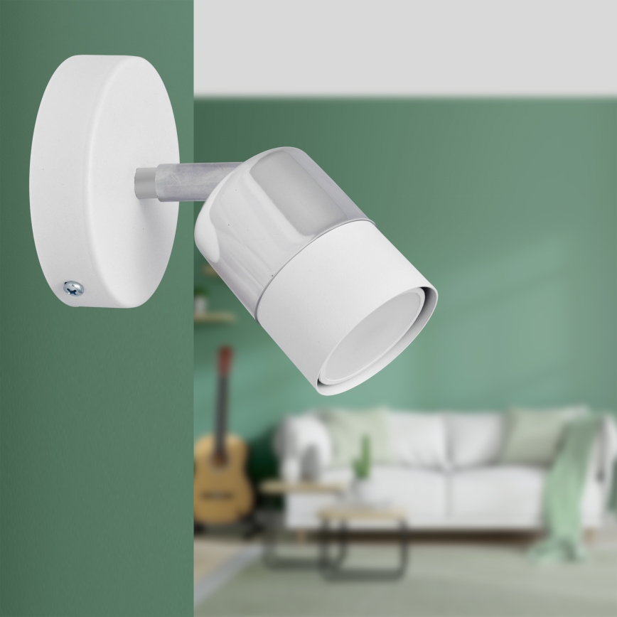 LED-seinävalaisin TUBSSON 1xGU10/4,8W/230V valkoinen/kiiltävä kromi