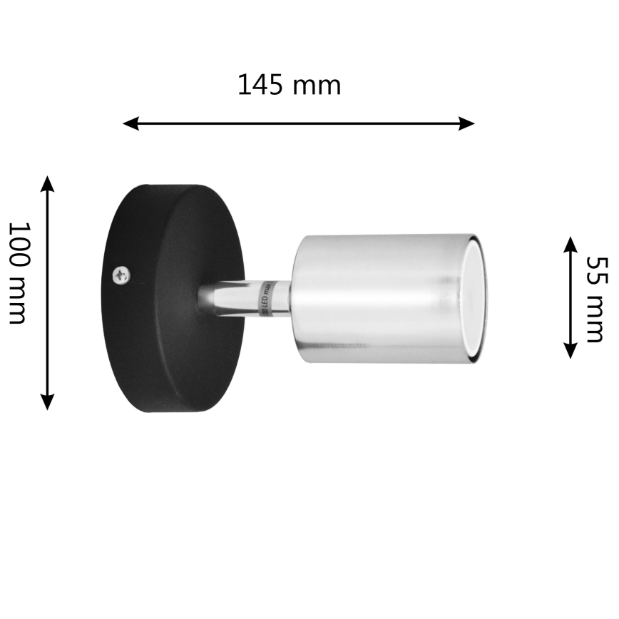 LED-seinävalaisin TUNE 1xGU10/4,8W/230V mattakromi/musta