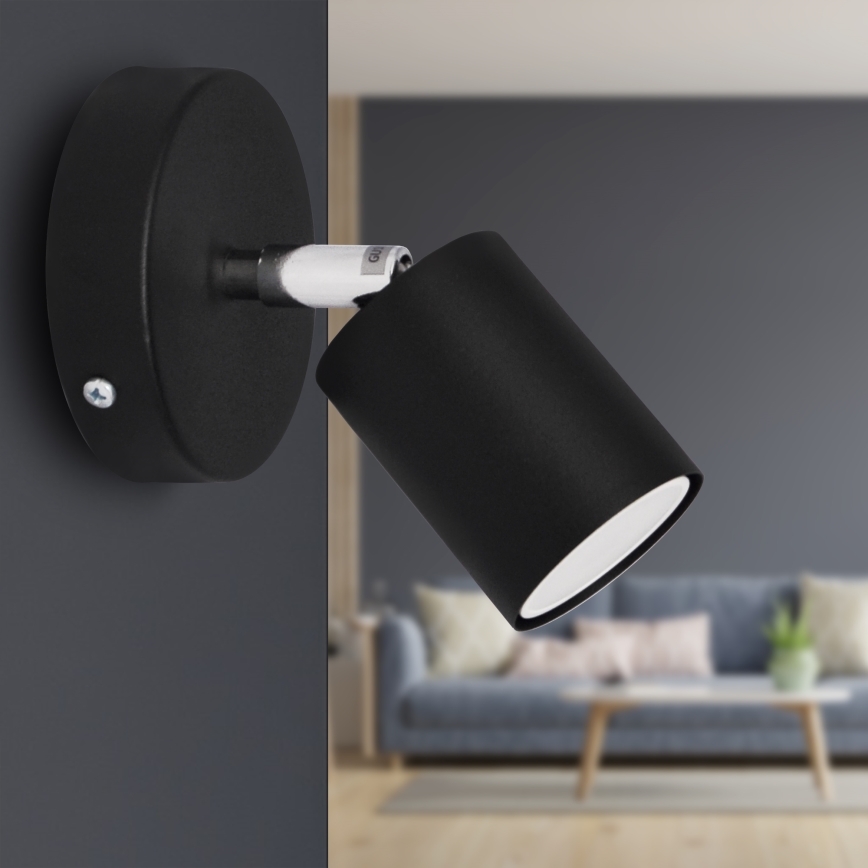 LED-seinävalaisin TUNE 1xGU10/4,8W/230V musta
