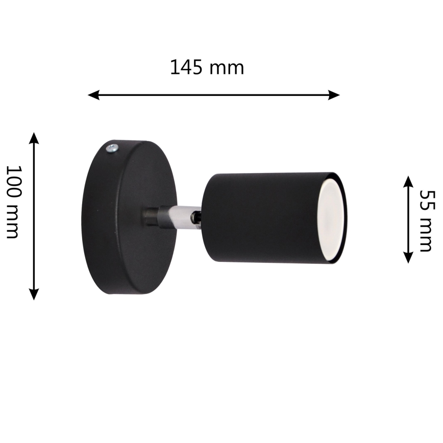 LED-seinävalaisin TUNE 1xGU10/4,8W/230V musta