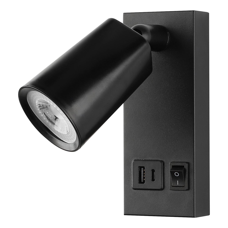 LED-seinävalaisin USB:n kanssa LED/5W/230V valkoinen