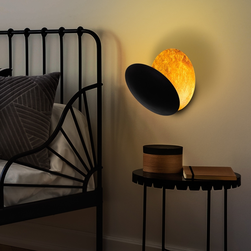 LED-seinävalaisin YOSMA LED/5W/230V 3000K musta/kupari