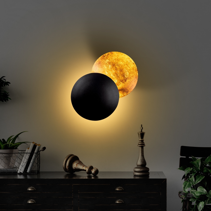 LED-seinävalaisin YOSMA LED/5W/230V 3000K musta/kupari