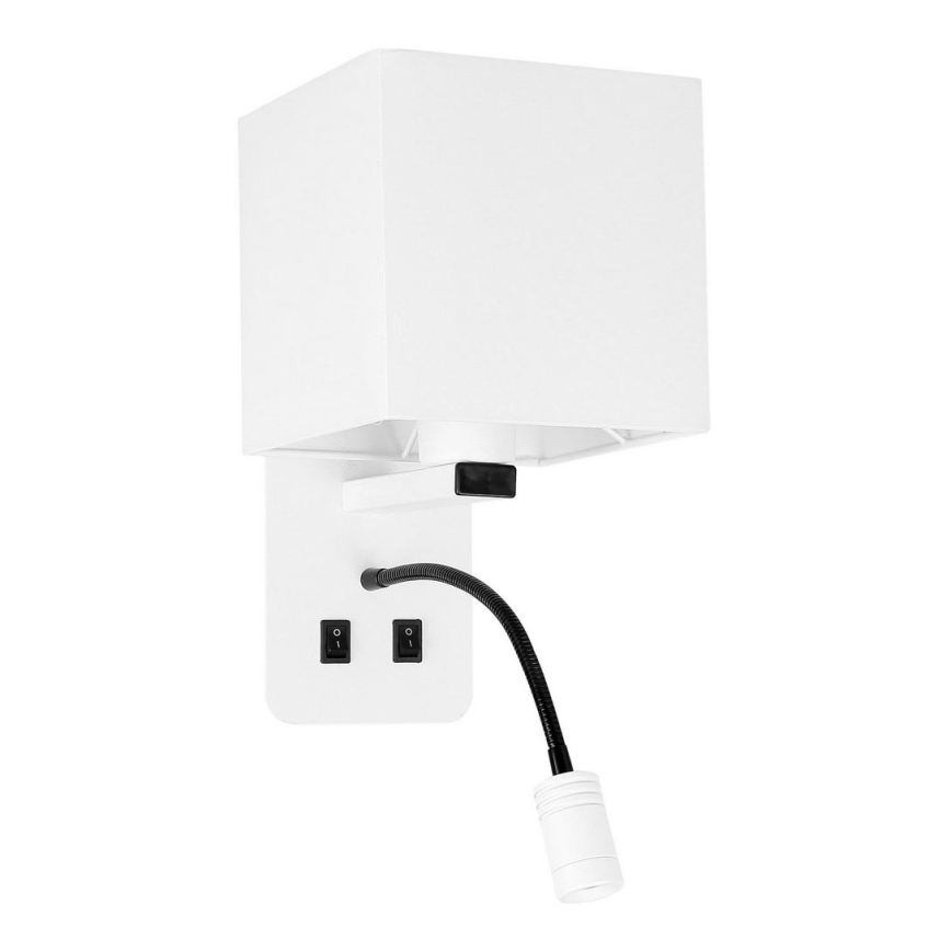 LED-seinävalo MAGNUM 1xE27/40W/230V + LED/3W valkoinen