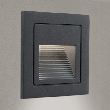 LED Sisäänrakennettu valo LORO LED/2W/230V IP65 antrasiitti