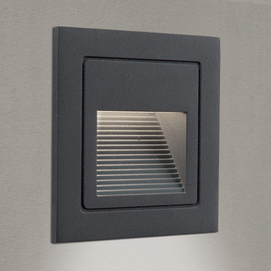 LED Sisäänrakennettu valo LORO LED/2W/230V IP65 antrasiitti