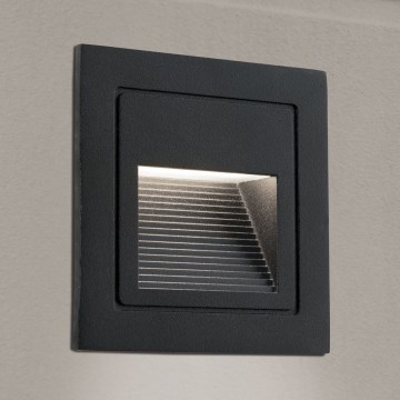 LED Sisäänrakennettu valo LORO LED/2W/230V IP65 musta