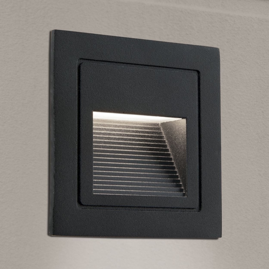 LED Sisäänrakennettu valo LORO LED/2W/230V IP65 musta