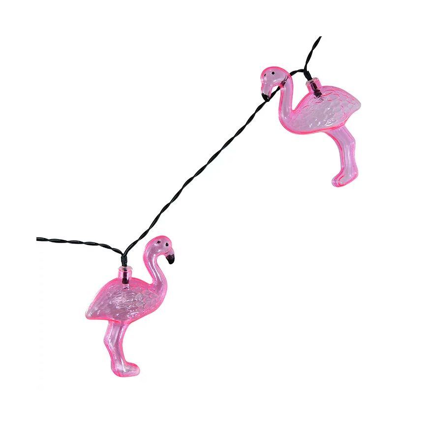 LED Solar koristeellinen ketju 10xLED 3,8 IP44 flamingo