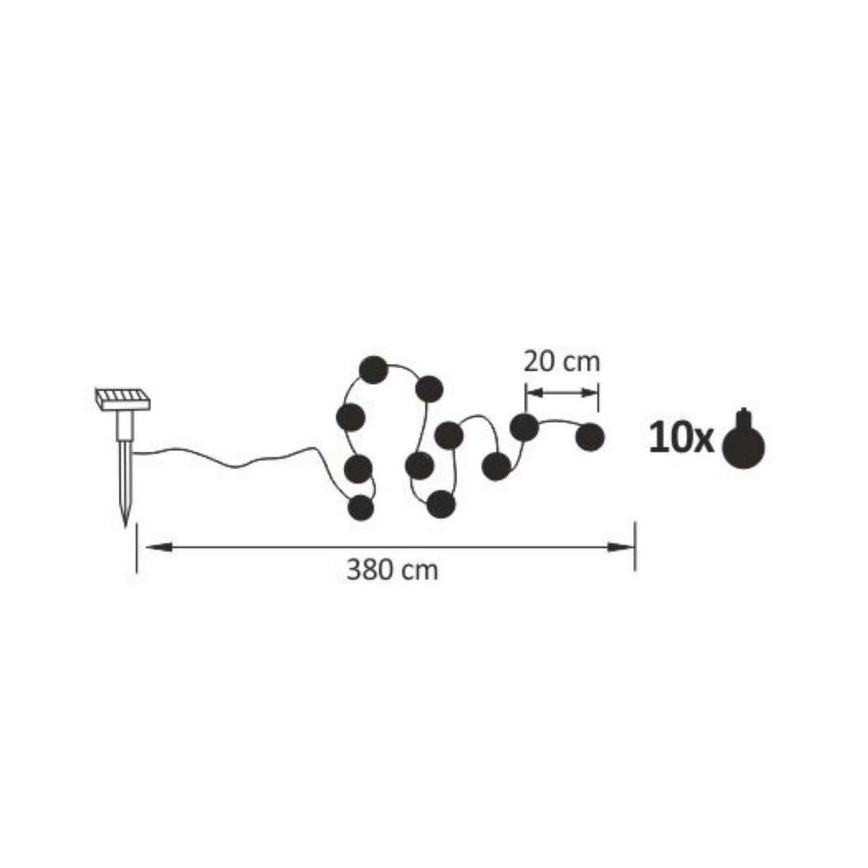 LED Solar koristeellinen ketju LED/1,2V 3,8 m IP44