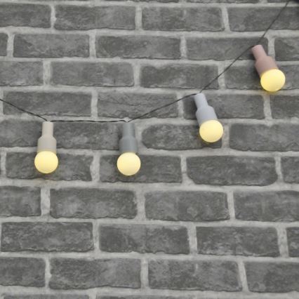 LED Solar koristeellinen ketju PASTEL 10xLED/1,2V 3,8 m IP44