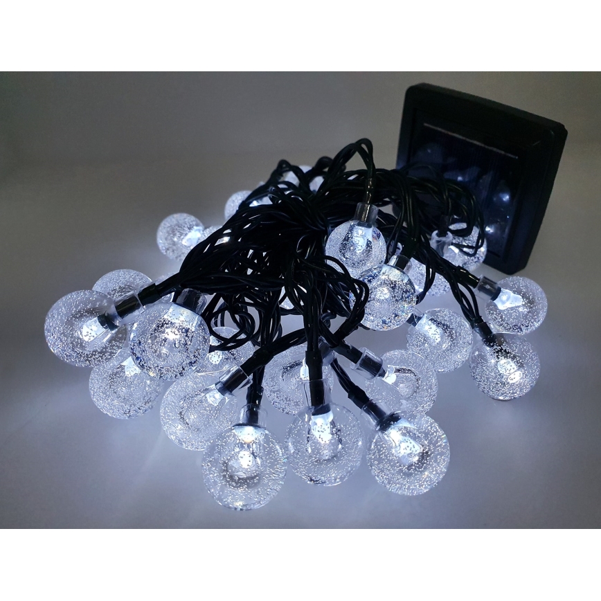 LED Solar ulko ketju 30xLED/1,2V 300 mAh 6,5 m IP44