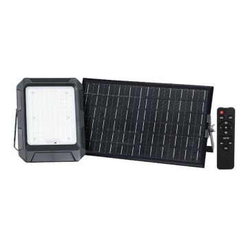 LED Solar valonheitin LED/15W/3,7V IP65 4000K musta + kauko-ohjaus