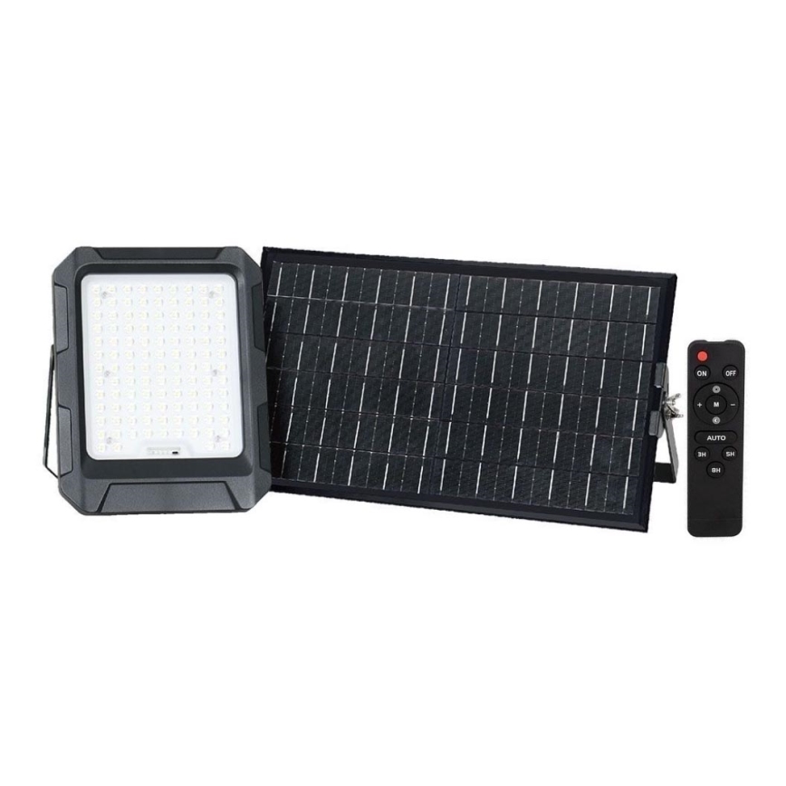 LED Solar valonheitin LED/15W/3,7V IP65 4000K musta + kauko-ohjaus