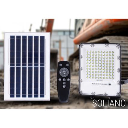 LED Ulkotila himmennettävä aurinko valonheitin LED/50W/3,2V 4500K IP65 musta + kauko-ohjaus