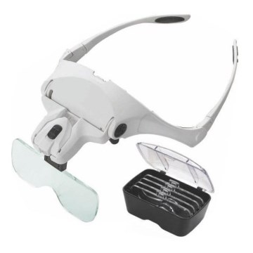 LED-suurennuslasi otsalle valaistuksella 2xLED/3xAAA