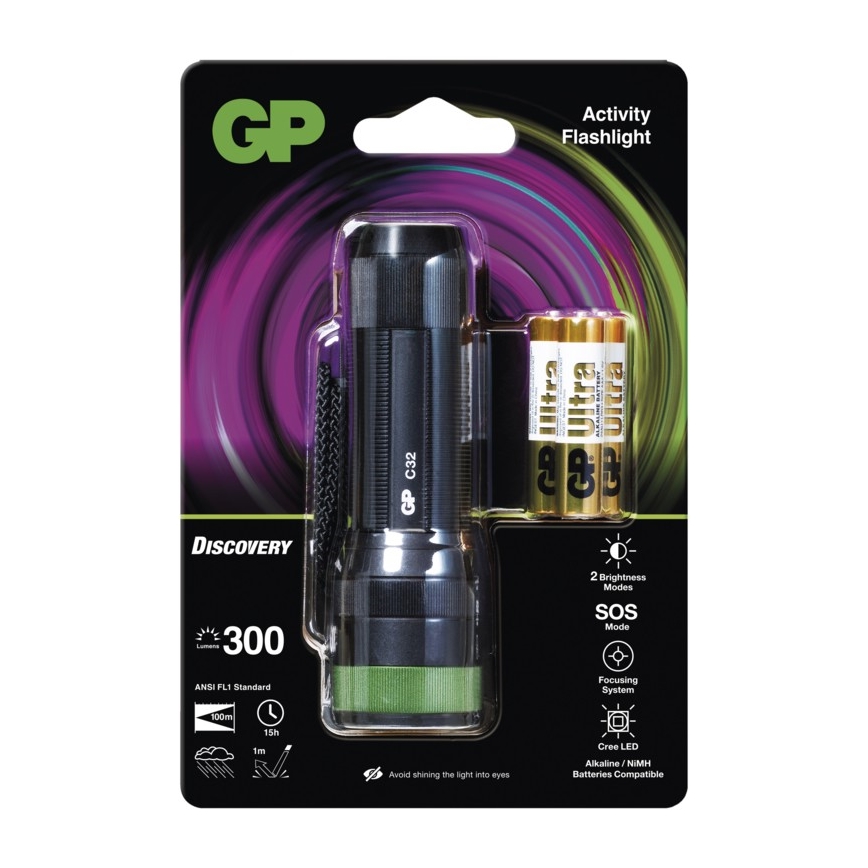 LED-taskulamppu koukulla ja magneetilla GP DISCOVERY C32 LED/3xAAA