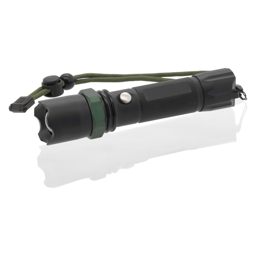 LED-taskulamppu LED/3W/3xAAA IP44 musta
