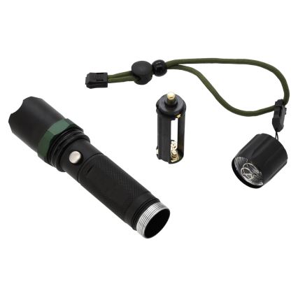 LED-taskulamppu LED/3W/3xAAA IP44 musta