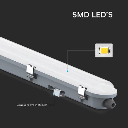LED-tekninen loistelamppuvalaisin liike- ja hämärätunnistimella LED/36W/230V 6500K IP65 120 cm