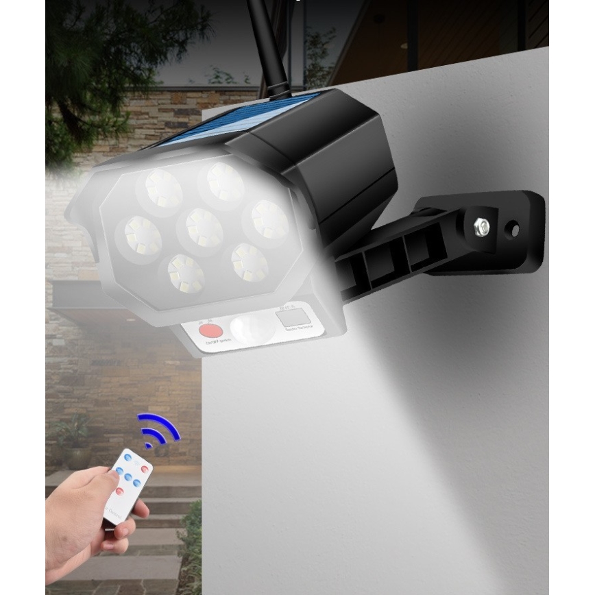 LED Tekovalvontakamera anturilla ja aurinkopaneelilla LED/5W/5,5V IP65 + kauko-ohjaus