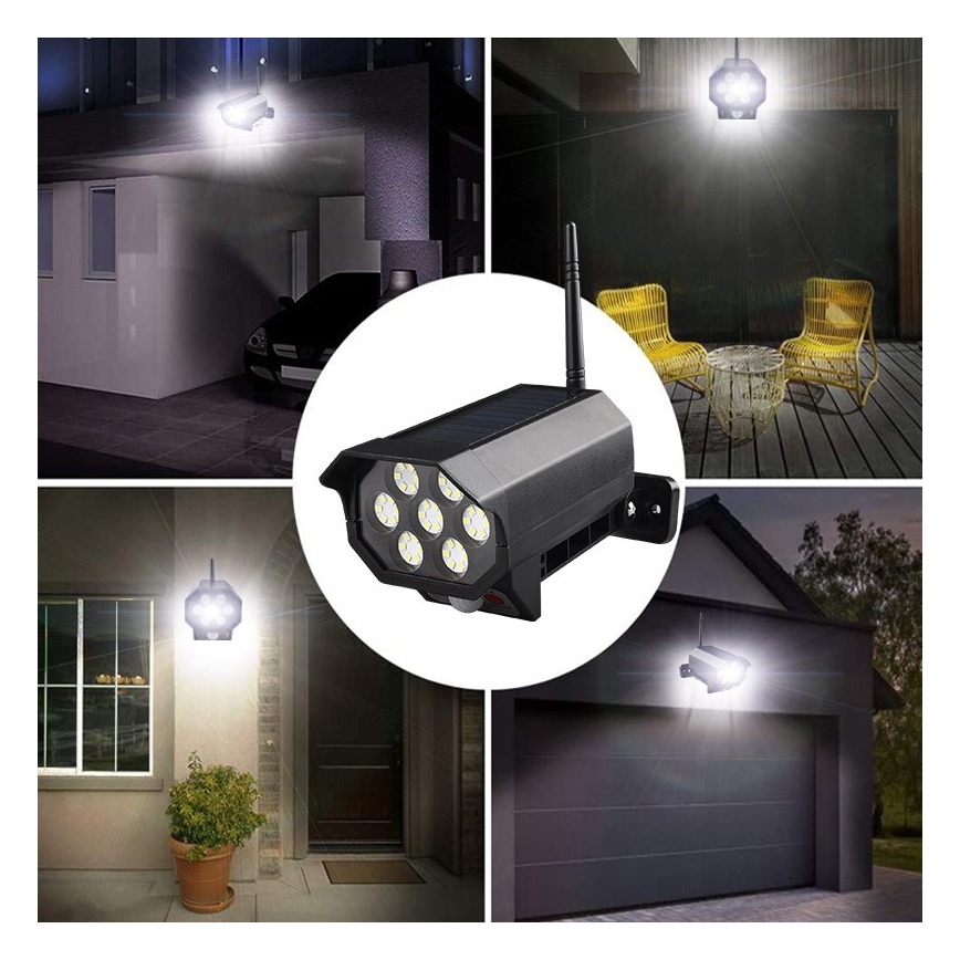 LED Tekovalvontakamera anturilla ja aurinkopaneelilla LED/5W/5,5V IP65 + kauko-ohjaus