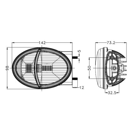LED Traktorin etuvalo LED/102W/10-30V IP69 5700K suorakulmainen