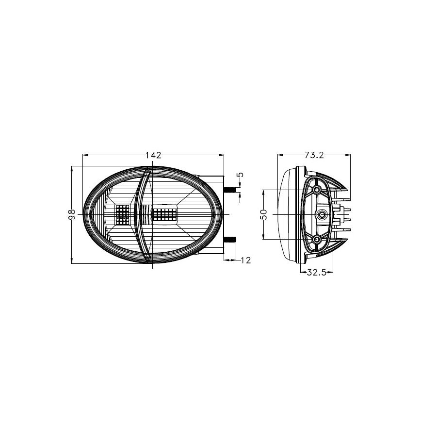 LED Traktorin etuvalo LED/102W/10-30V IP69 5700K suorakulmainen