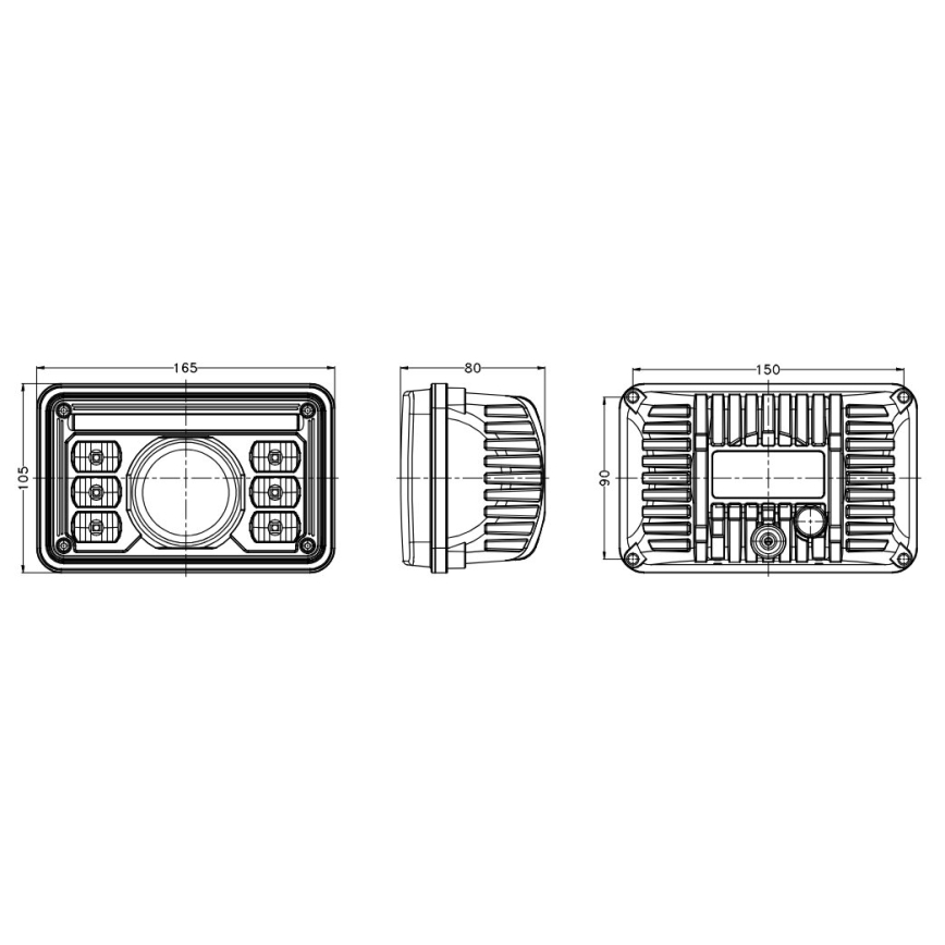LED Traktorin etuvalo LED/69W/10-30V IP69 5700K suorakulmainen