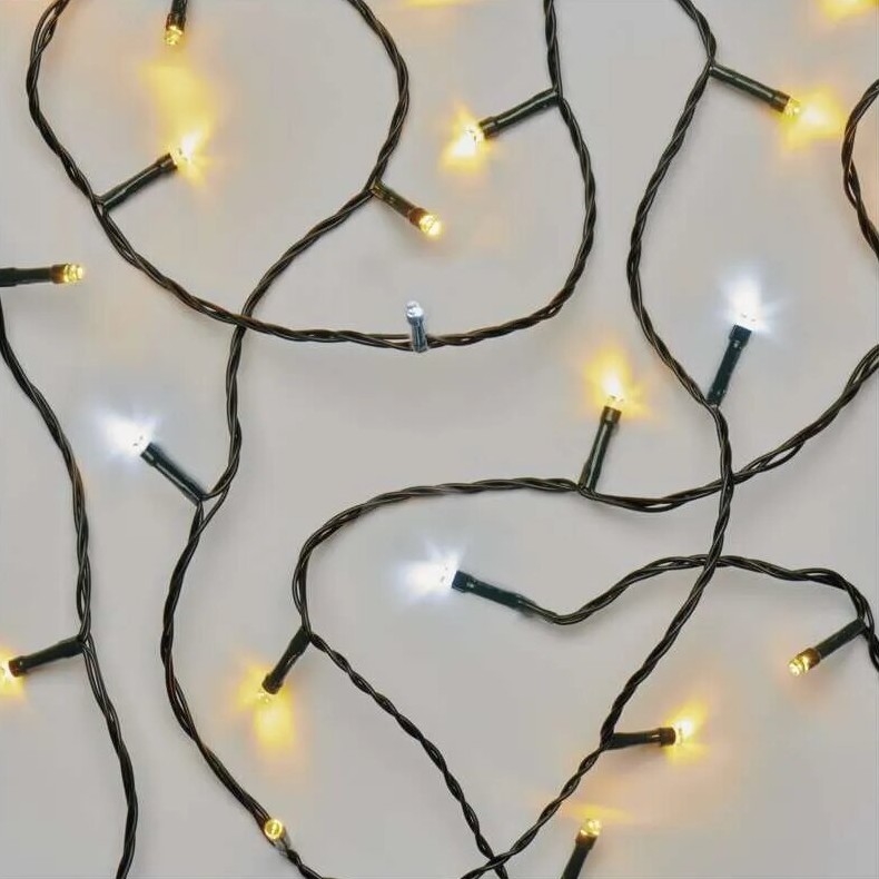 LED-ulkojouluketju 100xLED/10m IP44 lämmin/kylmänvalkoinen