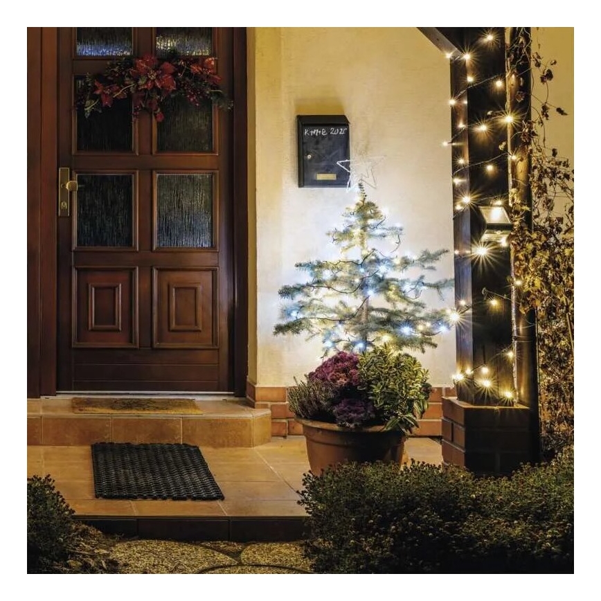 LED-ulkojouluketju 100xLED/10m IP44 lämmin/kylmänvalkoinen