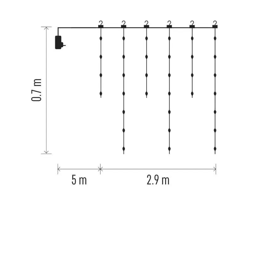 LED-ulkojouluketju 100xLED/8 toiminnot 7,9x0,7m IP44 lämpimänvalkoinen