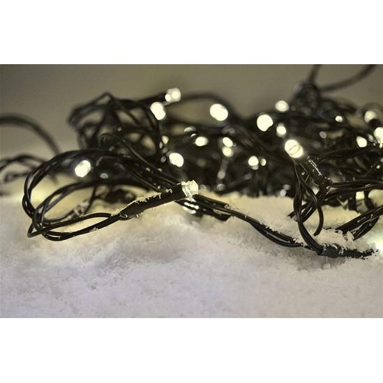 LED-ulkojouluketju 100xLED/8 toiminnot IP44 13m lämpimänvalkoinen