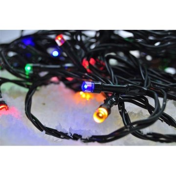 LED-ulkojouluketju 100xLED/8 toiminnot IP44 13m monivärinen