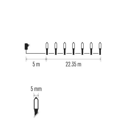LED-ulkojouluketju 150xLED/27,35m IP44 monivärinen