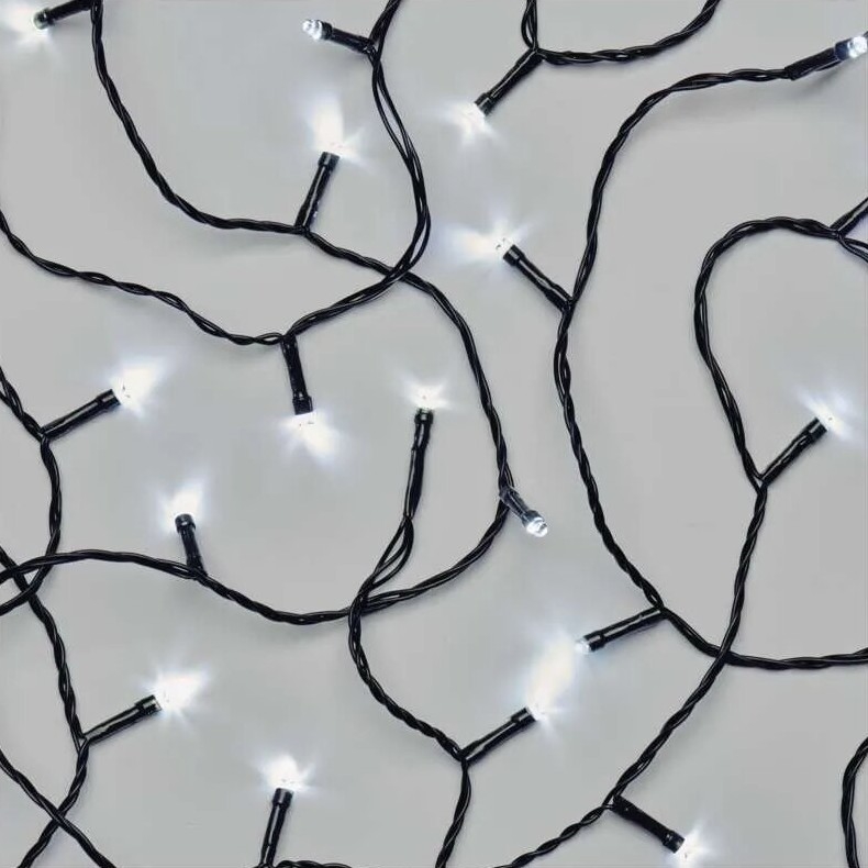LED-ulkojouluketju 40xLED/3xAA 3,3m IP44 kylmänvalkoinen