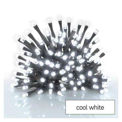 LED-ulkojouluketju 40xLED/3xAA 3,3m IP44 kylmänvalkoinen