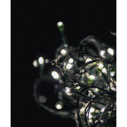 LED-ulkojouluketju CHAIN 180xLED/8 toimintoa 8m IP44 kylmä valkoinen