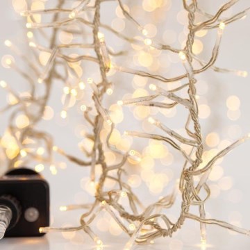 LED-ulkojouluketju CLUSTER 1152xLED/8 toiminnot 12 m IP44 lämpimänvalkoinen