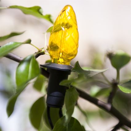 LED-ulkojouluvaloketju CONE FILAMENT 20xE10 19m monivärinen/lämmin valkoinen IP44, Valmistettu Tšekissä
