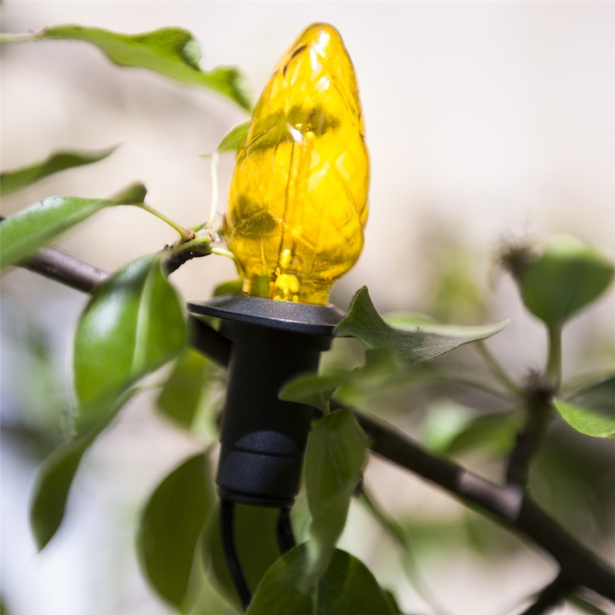 LED-ulkojouluvaloketju CONE FILAMENT 20xE10 19m monivärinen/lämmin valkoinen IP44, Valmistettu Tšekissä