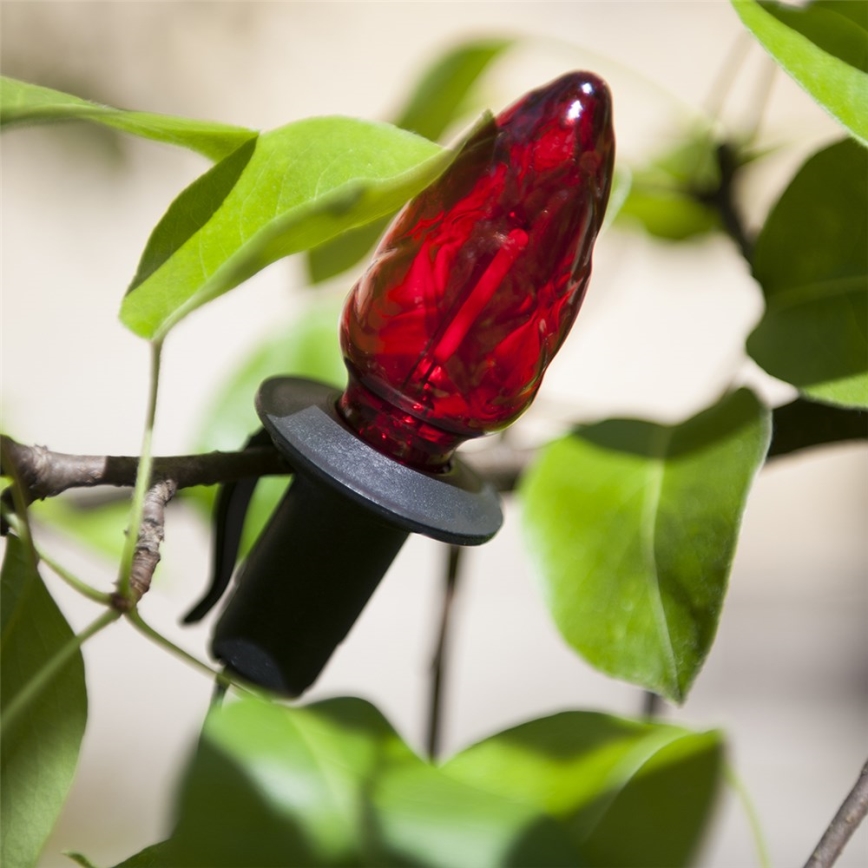 LED-ulkojouluvaloketju CONE FILAMENT 20xE10 19m monivärinen/lämmin valkoinen IP44, Valmistettu Tšekissä
